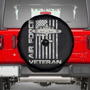Air Force Veteran Spare Tire Cover Vintage Camo USA Flag Veterans TS10 Black Print Your Wear