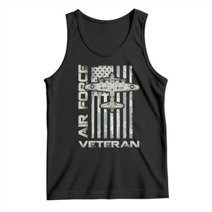 Air Force Veteran Tank Top Vintage Camo USA Flag Veterans TS10 Black Print Your Wear