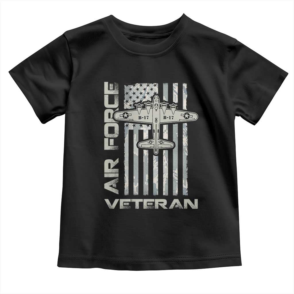 Air Force Veteran Toddler T Shirt Vintage Camo USA Flag Veterans TS10 Black Print Your Wear