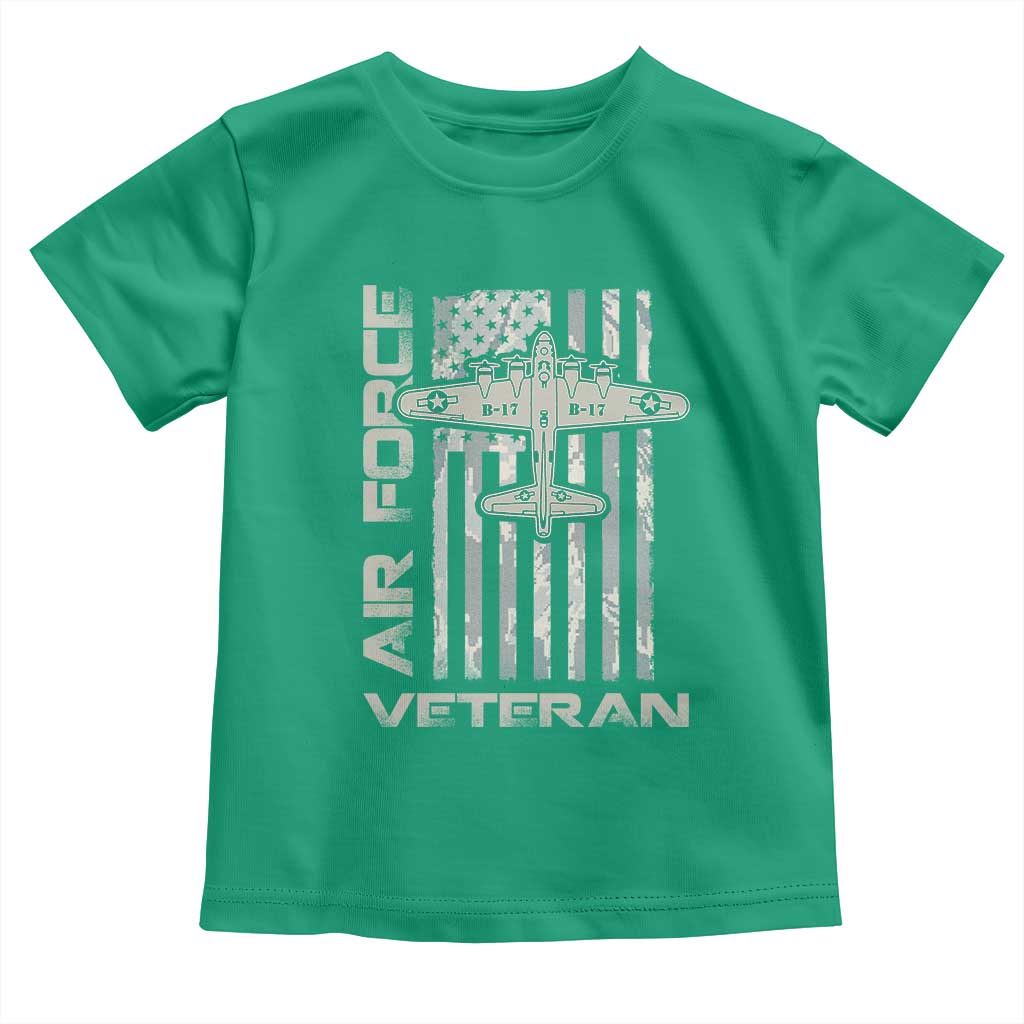 Air Force Veteran Toddler T Shirt Vintage Camo USA Flag Veterans TS10 Irish Green Print Your Wear