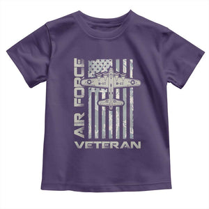 Air Force Veteran Toddler T Shirt Vintage Camo USA Flag Veterans TS10 Purple Print Your Wear
