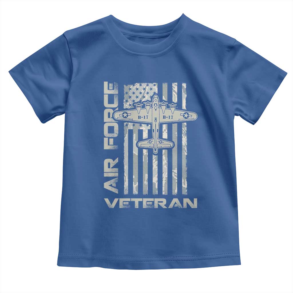 Air Force Veteran Toddler T Shirt Vintage Camo USA Flag Veterans TS10 Royal Blue Print Your Wear