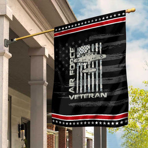 Air Force Veteran Garden Flag Vintage Camo USA Flag Veterans TS10 Distressed Black Red Print Your Wear