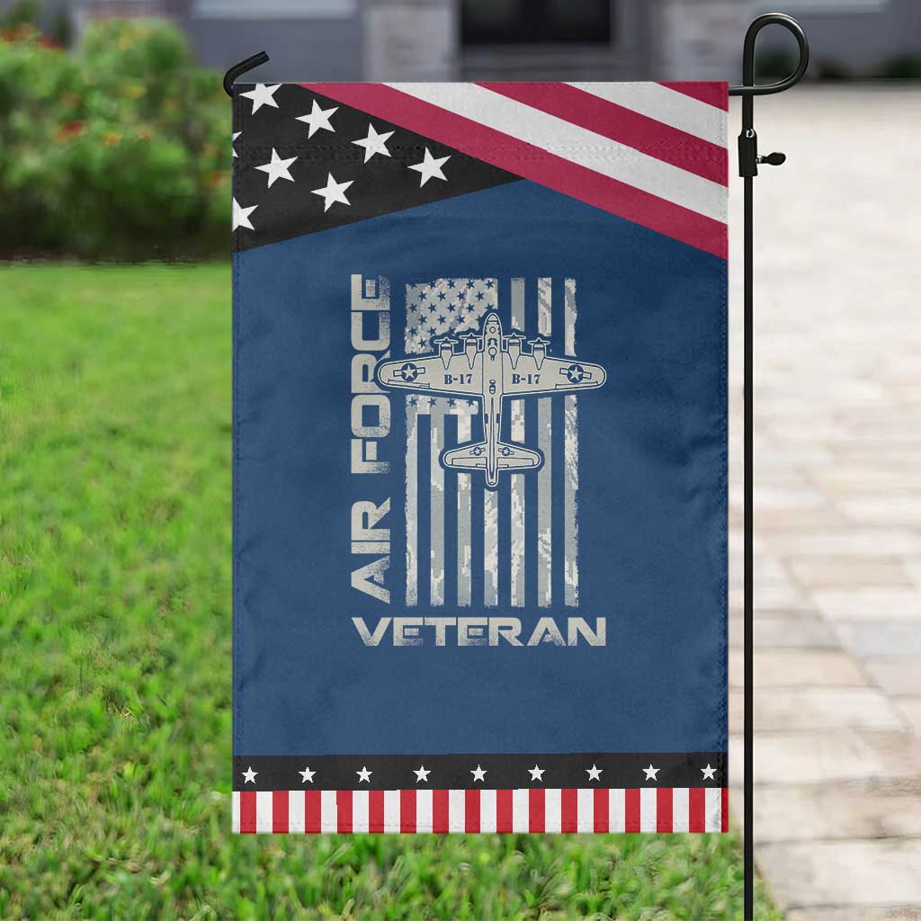 Air Force Veteran Garden Flag Vintage Camo USA Flag Veterans TS10 Classic Blue Black Print Your Wear