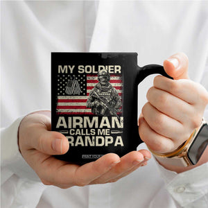 Proud Air Force Grandpa Coffee Mug My Soldier Airman Calls Me Grandpa US Flag TS10 Print Your Wear