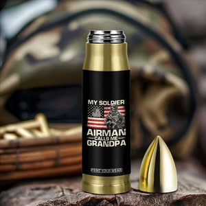 Proud Air Force Grandpa Bullet Tumbler My Soldier Airman Calls Me Grandpa US Flag TS10 Print Your Wear