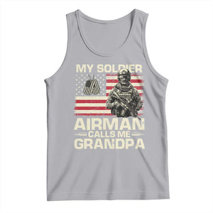 Proud Air Force Grandpa Tank Top My Soldier Airman Calls Me Grandpa US Flag TS10 Athletic Heather Print Your Wear