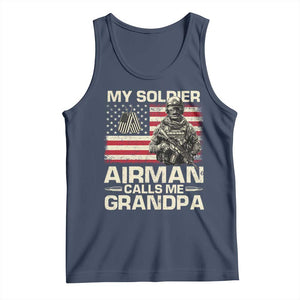 Proud Air Force Grandpa Tank Top My Soldier Airman Calls Me Grandpa US Flag TS10 Navy Print Your Wear