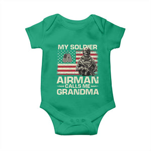 Proud Air Force Grandma Baby Onesie My Soldier Airman Calls Me Grandma US Flag TS10 Irish Green Print Your Wear