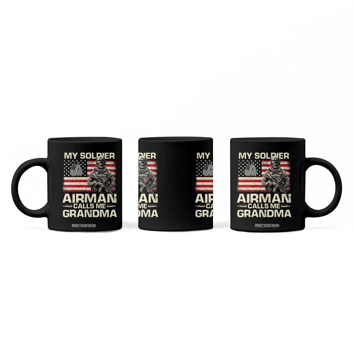 Proud Air Force Grandma Coffee Mug My Soldier Airman Calls Me Grandma US Flag TS10 Print Your Wear