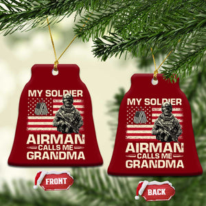 Proud Air Force Grandma Ceramic Ornament My Soldier Airman Calls Me Grandma US Flag TS10 Print Your Wear