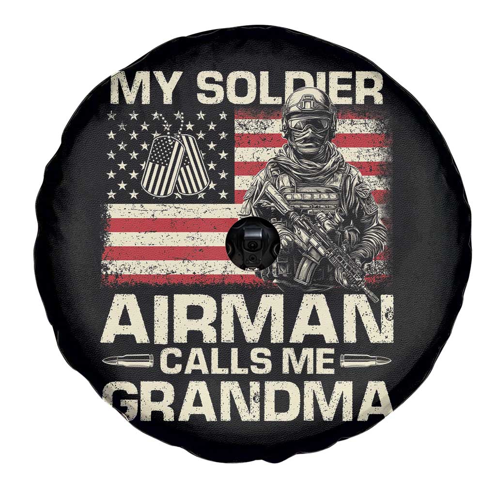 Proud Air Force Grandma Spare Tire Cover My Soldier Airman Calls Me Grandma US Flag TS10 Print Your Wear