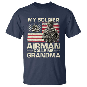 Proud Air Force Grandma T Shirt My Soldier Airman Calls Me Grandma US Flag TS10 Navy Print Your Wear