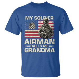 Proud Air Force Grandma T Shirt My Soldier Airman Calls Me Grandma US Flag TS10 Royal Blue Print Your Wear