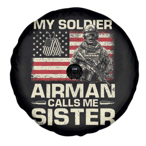 Proud Air Force Sister Spare Tire Cover My Soldier Airman Calls Me Sister US Flag TS10 Print Your Wear