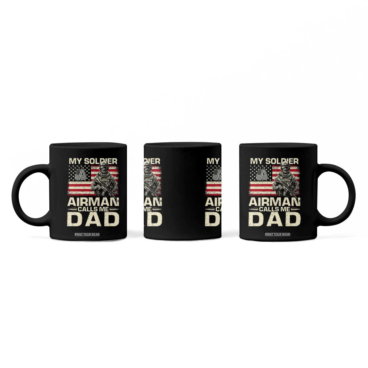 Proud Air Force Dad Coffee Mug My Soldier Airman Calls Me Dad US Flag TS10 Print Your Wear