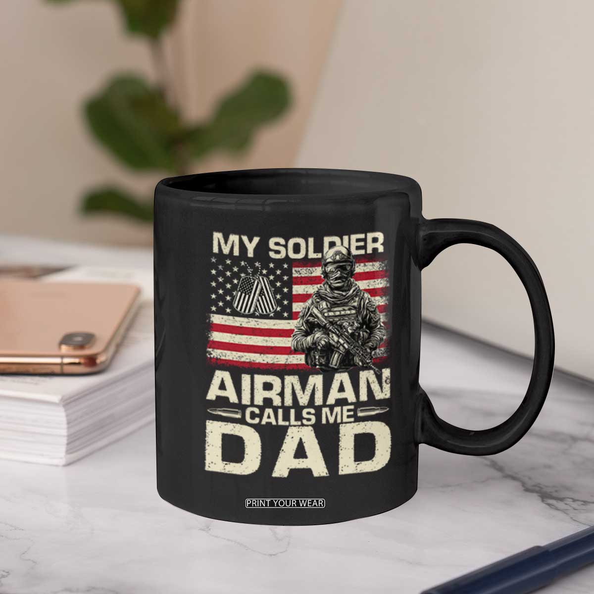 Proud Air Force Dad Coffee Mug My Soldier Airman Calls Me Dad US Flag TS10 Print Your Wear