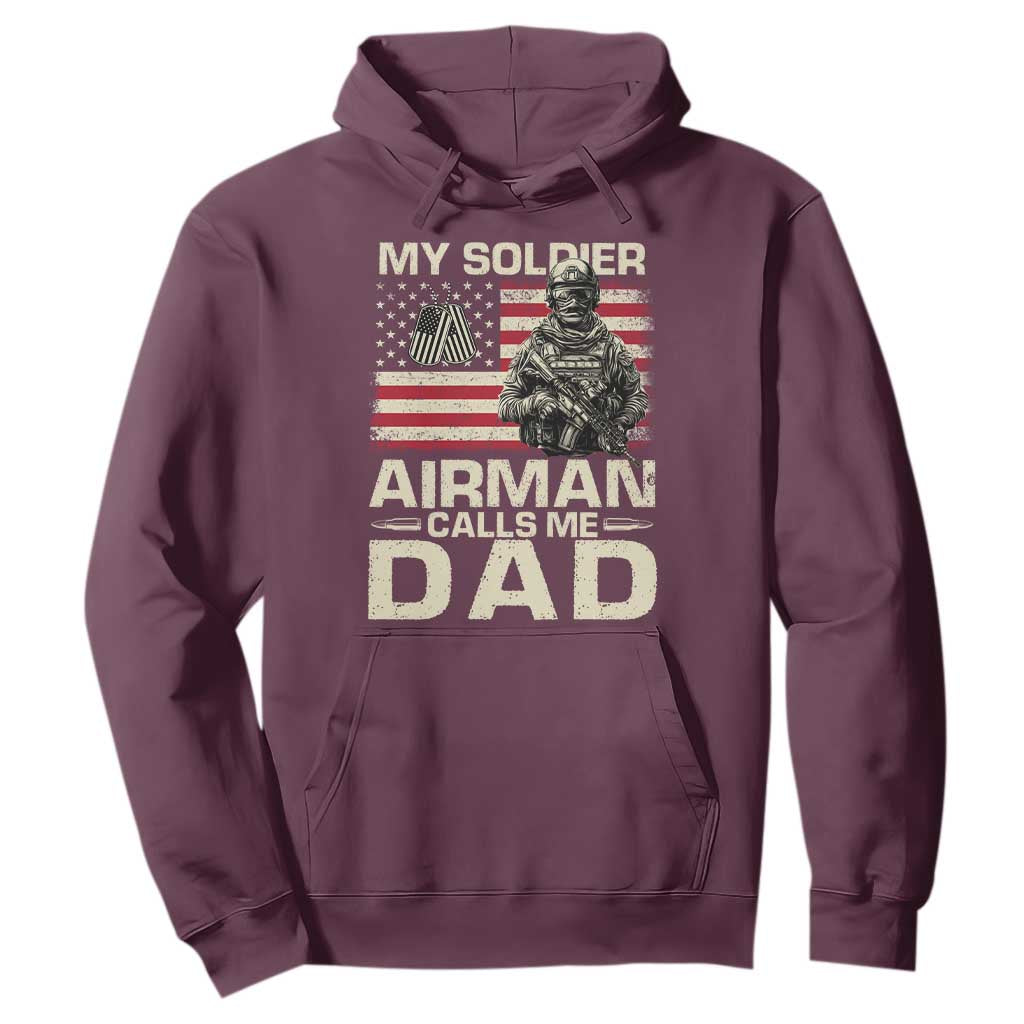 Proud Air Force Dad Hoodie My Soldier Airman Calls Me Dad US Flag TS10 Maroon Print Your Wear
