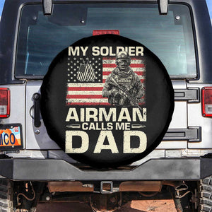 Proud Air Force Dad Spare Tire Cover My Soldier Airman Calls Me Dad US Flag TS10 No hole Black Print Your Wear