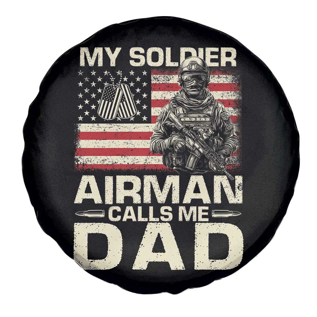 Proud Air Force Dad Spare Tire Cover My Soldier Airman Calls Me Dad US Flag TS10 Print Your Wear