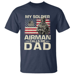 Proud Air Force Dad T Shirt My Soldier Airman Calls Me Dad US Flag TS10 Navy Print Your Wear