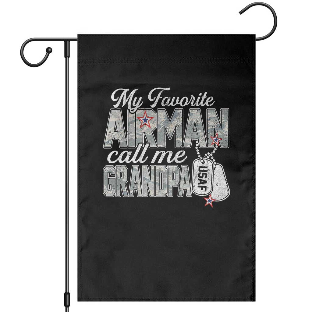 Proud Air Force Family Garden Flag My Favorite Airman Calls Me Grandpa TS10 Black Print Your Wear