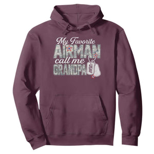 Proud Air Force Family Hoodie My Favorite Airman Calls Me Grandpa TS10 Maroon Print Your Wear