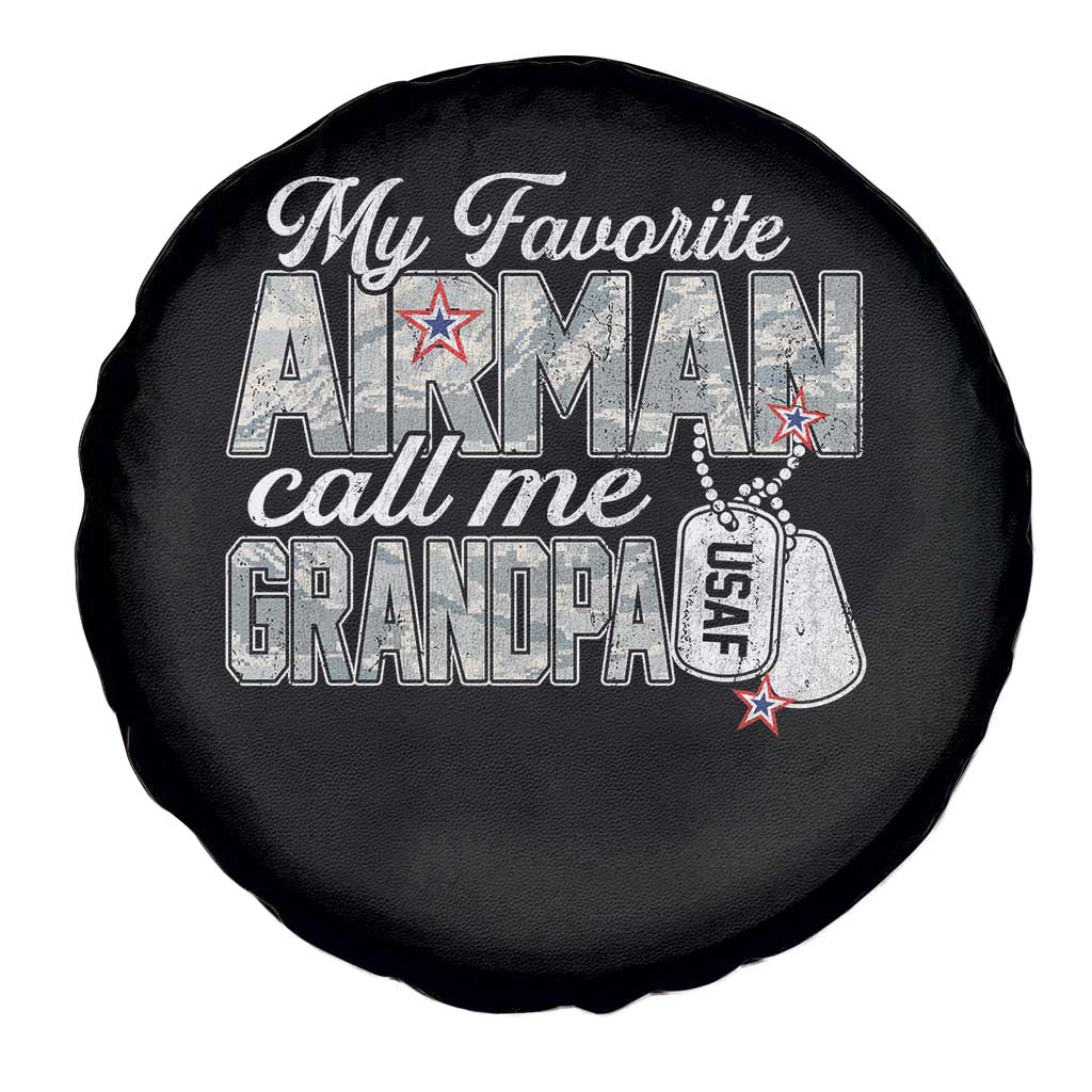 Proud Air Force Family Spare Tire Cover My Favorite Airman Calls Me Grandpa TS10 Print Your Wear