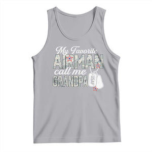 Proud Air Force Family Tank Top My Favorite Airman Calls Me Grandpa TS10 Athletic Heather Print Your Wear