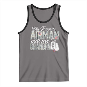 Proud Air Force Family Tank Top My Favorite Airman Calls Me Grandpa TS10 Deep Heather Black Print Your Wear