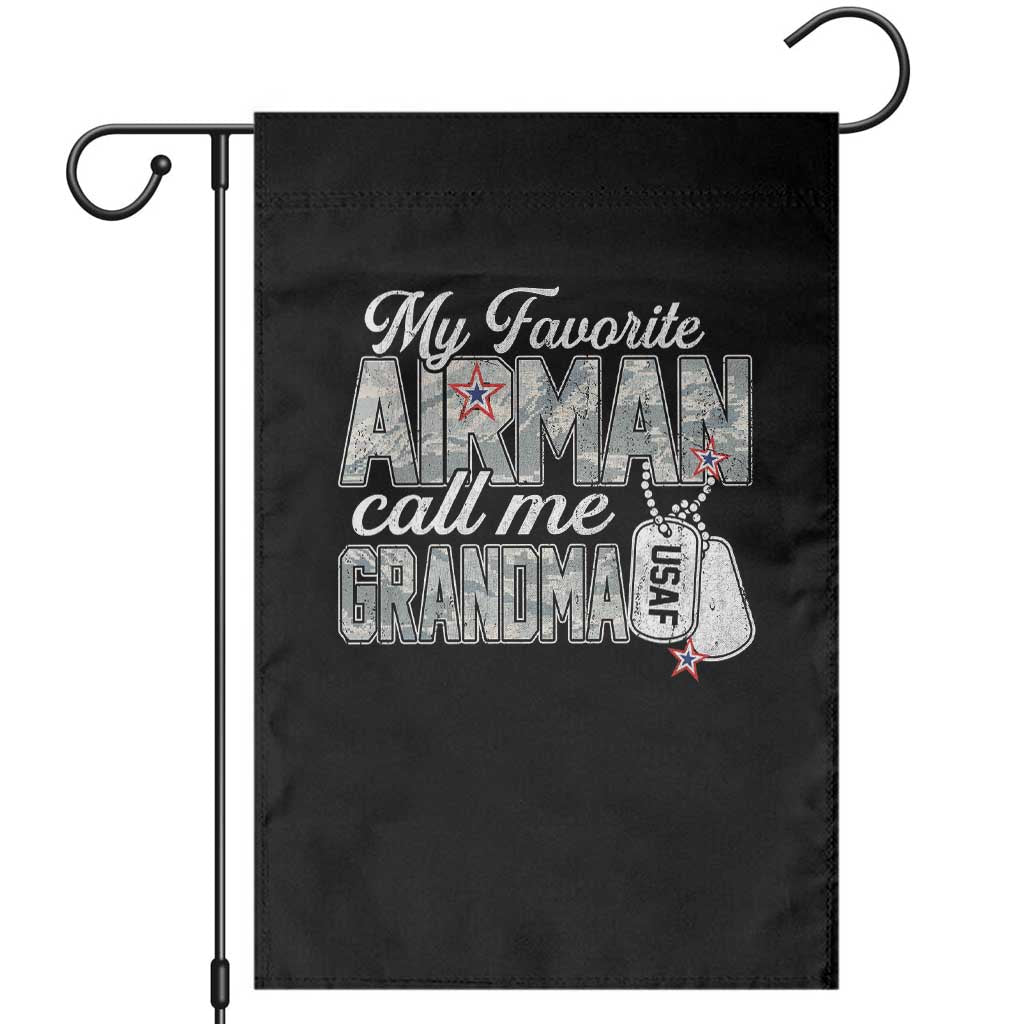 Proud Air Force Family Garden Flag My Favorite Airman Calls Me Grandma TS10 Black Print Your Wear