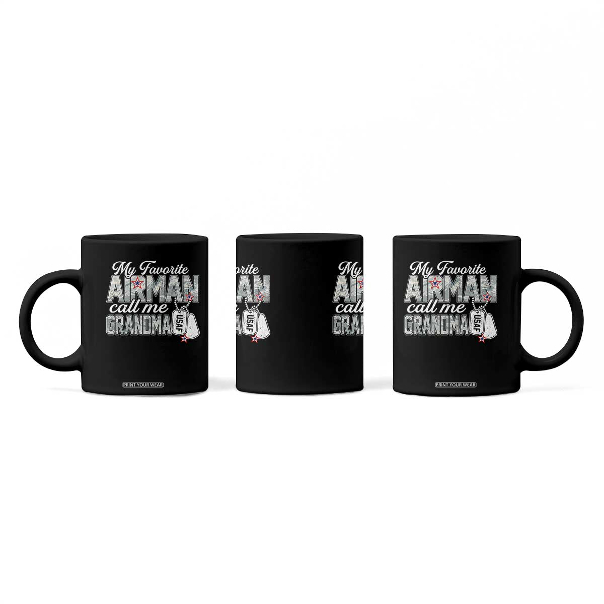 Proud Air Force Family Coffee Mug My Favorite Airman Calls Me Grandma TS10 Print Your Wear