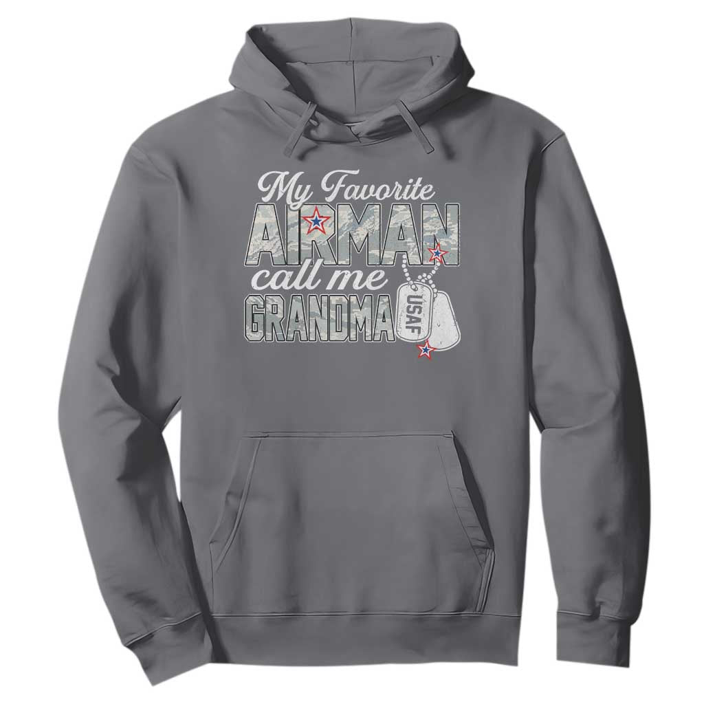 Proud Air Force Family Hoodie My Favorite Airman Calls Me Grandma TS10 Charcoal Print Your Wear