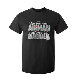 Proud Air Force Family T Shirt For Kid My Favorite Airman Calls Me Grandma TS10 Black Print Your Wear