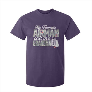 Proud Air Force Family T Shirt For Kid My Favorite Airman Calls Me Grandma TS10 Purple Print Your Wear