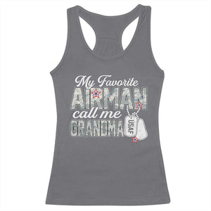 Proud Air Force Family Racerback Tank Top My Favorite Airman Calls Me Grandma TS10 Charcoal Print Your Wear