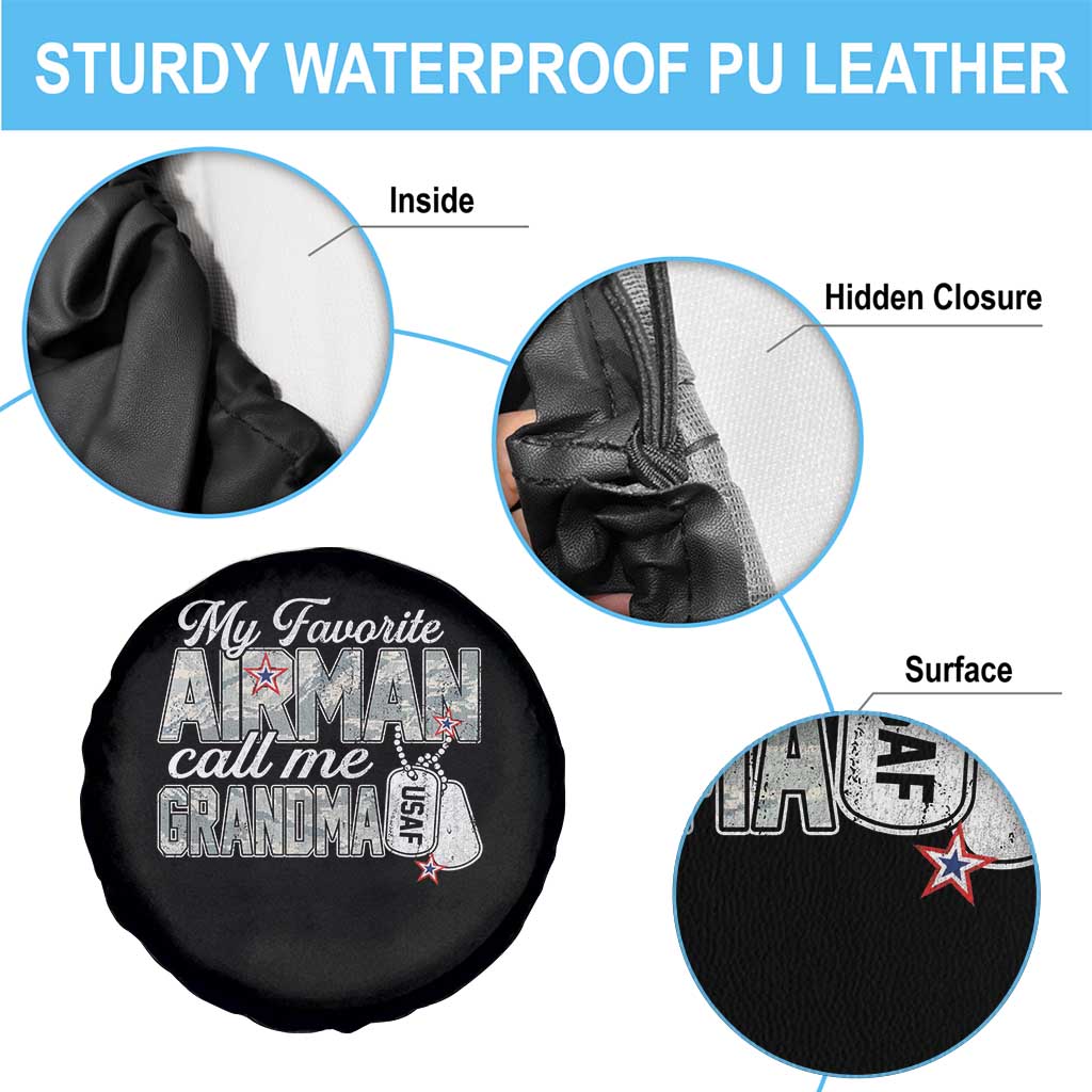 Proud Air Force Family Spare Tire Cover My Favorite Airman Calls Me Grandma TS10 Print Your Wear