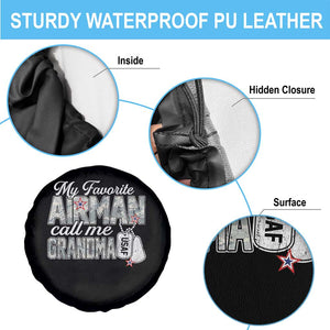 Proud Air Force Family Spare Tire Cover My Favorite Airman Calls Me Grandma TS10 Print Your Wear