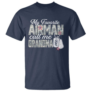 Proud Air Force Family T Shirt My Favorite Airman Calls Me Grandma TS10 Navy Print Your Wear