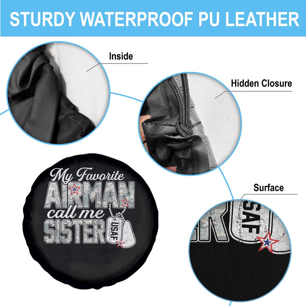 Proud Air Force Family Spare Tire Cover My Favorite Airman Calls Me Sister TS10 Print Your Wear