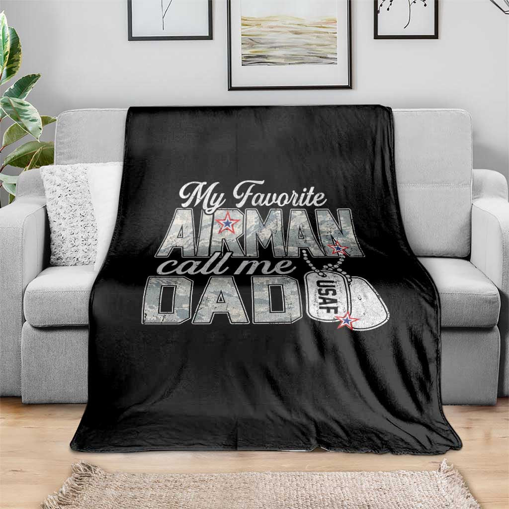 Proud Air Force Family Throw Blanket My Favorite Airman Calls Me Dad TS10 Print Your Wear