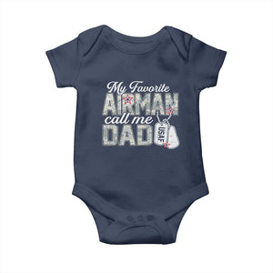 Proud Air Force Family Baby Onesie My Favorite Airman Calls Me Dad TS10 Navy Print Your Wear