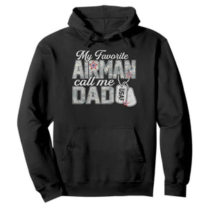 Proud Air Force Family Hoodie My Favorite Airman Calls Me Dad TS10 Black Print Your Wear