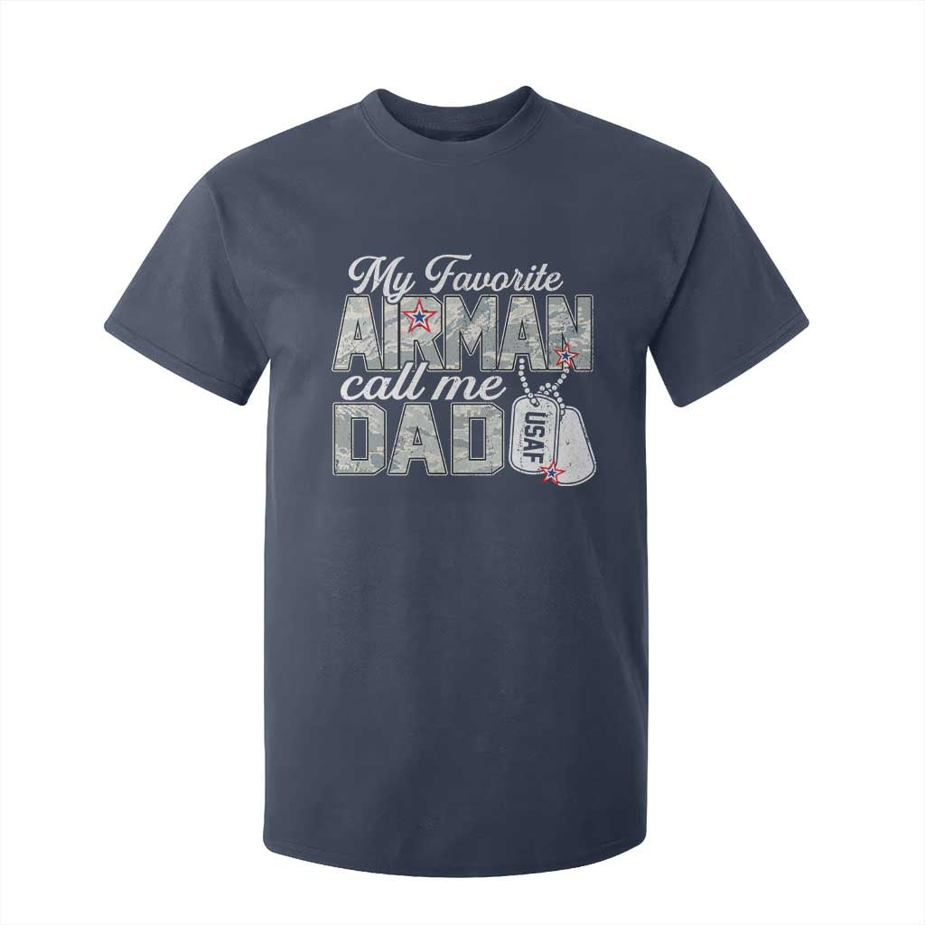 Proud Air Force Family T Shirt For Kid My Favorite Airman Calls Me Dad TS10 Navy Print Your Wear