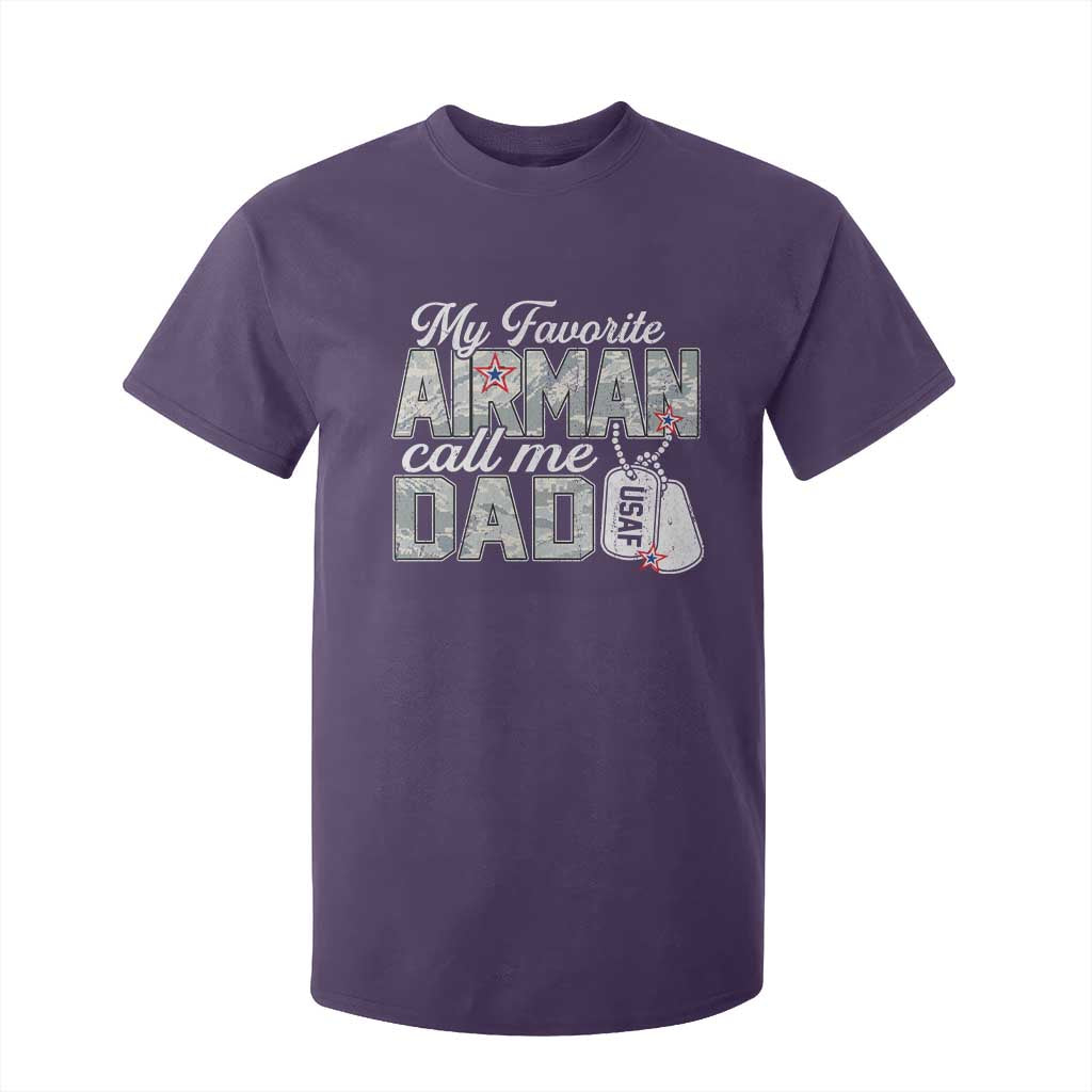 Proud Air Force Family T Shirt For Kid My Favorite Airman Calls Me Dad TS10 Purple Print Your Wear