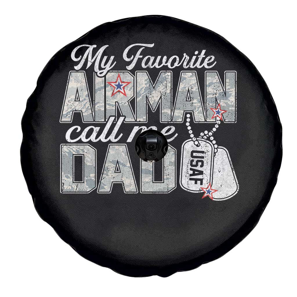 Proud Air Force Family Spare Tire Cover My Favorite Airman Calls Me Dad TS10 Print Your Wear
