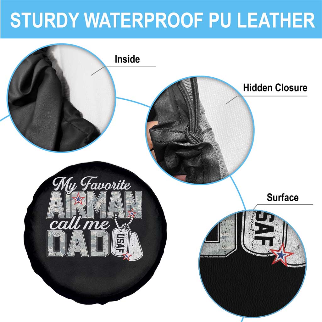 Proud Air Force Family Spare Tire Cover My Favorite Airman Calls Me Dad TS10 Print Your Wear