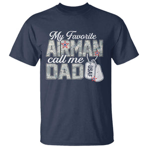 Proud Air Force Family T Shirt My Favorite Airman Calls Me Dad TS10 Navy Print Your Wear
