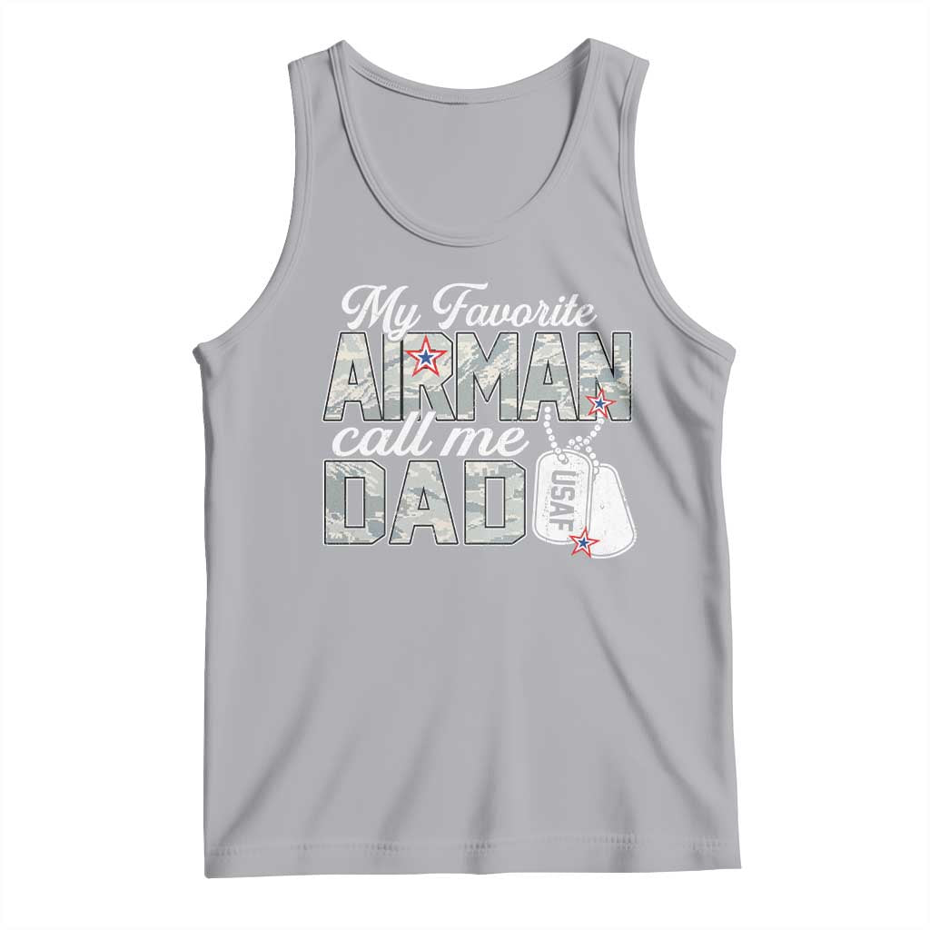 Proud Air Force Family Tank Top My Favorite Airman Calls Me Dad TS10 Athletic Heather Print Your Wear