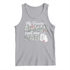 Proud Air Force Family Tank Top My Favorite Airman Calls Me Dad TS10 Athletic Heather Print Your Wear